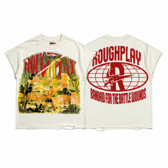 Roughplay Vintage City Graphic Double‑Sided Print Short Sleeve T‑Shirt