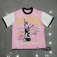 Vareallday Statue‑of‑Liberty Graphic Ringer T‑Shirt