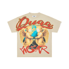 DUAA Angel Earth Graphic Beige T‑Shirt