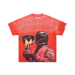 DUAA Racer Graphic Red Short‑Sleeve T‑Shirt