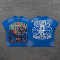 Roughplay Vintage Bee Graphic Double‑Sided Print Short Sleeve T‑Shirt