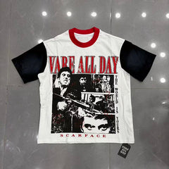 Vareallday Scarface‑Graphic Ringer T‑Shirt