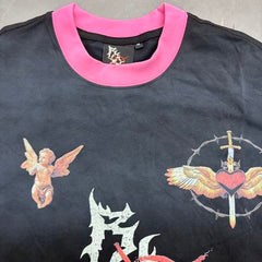ROYAL DESERT Pink Trim Butterfly Vintage T‑Shirt
