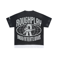 Roughplay Floral Skull Graphic Short‑Sleeve T‑Shirt