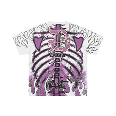 DUAA Purple Skeleton Graphic Short‑Sleeve T‑Shirt