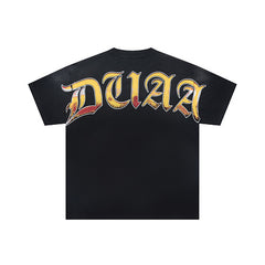 DUAA Soccer Fire Graphic Black Short‑Sleeve T‑Shirt