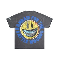 Roughplay Baseball Player Smiley Graphic Short Sleeve T‑Shirt
