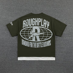 Roughplay Vintage Warrior Graphic Double‑Sided Print Short Sleeve T‑Shirt