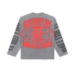 Roughplay Red Graphic Long‑Sleeve T‑Shirt
