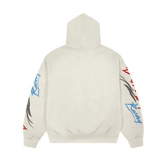 DUAA Off‑White Wrestler Graphic Zip‑Up Hoodie