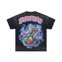 Jellybean Skull Candy Galaxy Graphic T‑Shirt