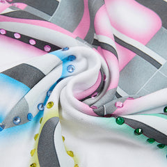 DUAA Multicolor 3D Letter White Short‑Sleeve T‑Shirt