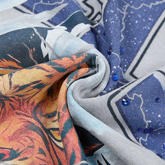 DUAA Tiger Graphic Grey T‑Shirt