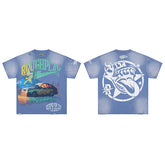 Roughplay Blue Washed Graphic T‑Shirt