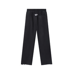 Roughplay Black Side‑Stripe Flare Sweatpants