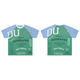 DUAA Green‑Blue Raglan Short‑Sleeve T‑Shirt
