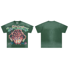DUAA Skeleton Hands Graphic Dark‑Green T‑Shirt