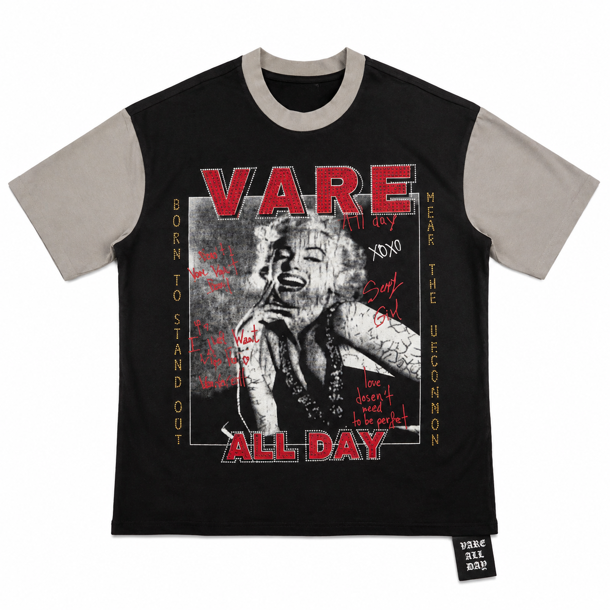 Vareallday Portrait‑Graphic Two‑Tone Short‑Sleeve T‑Shirt