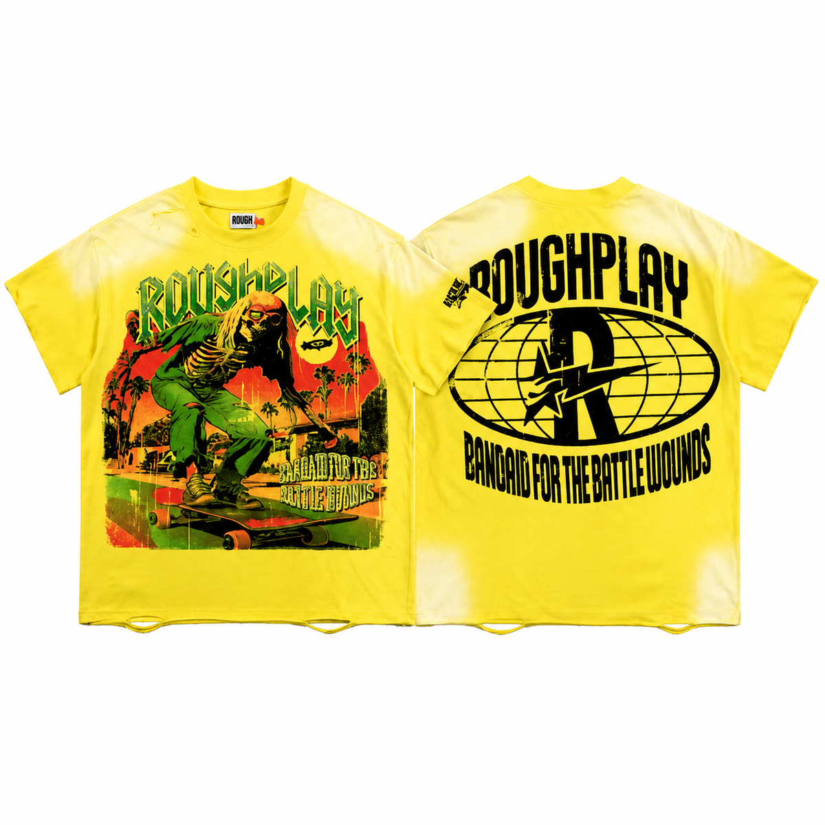 Roughplay Vintage Jungle Graphic Double‑Sided Print Short Sleeve T‑Shirt