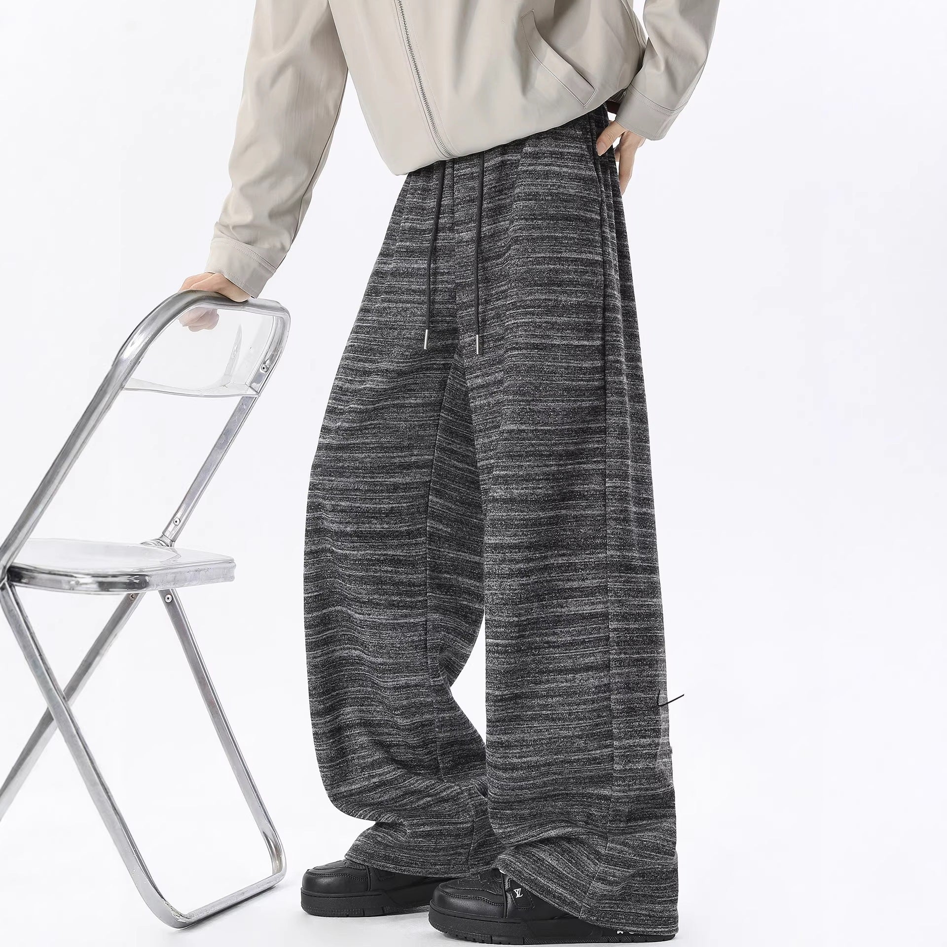 Retro Striped Straight-leg Wide-leg Pants Loose Casual Pants