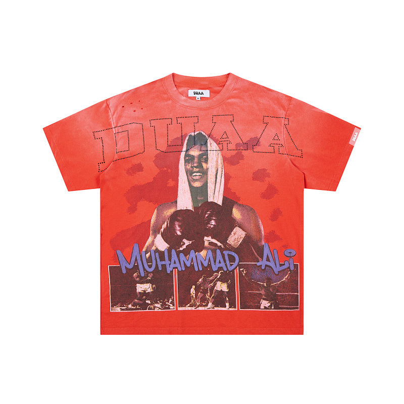 DUAA Muhammad‑Ali Graphic Red Short‑Sleeve T‑Shirt