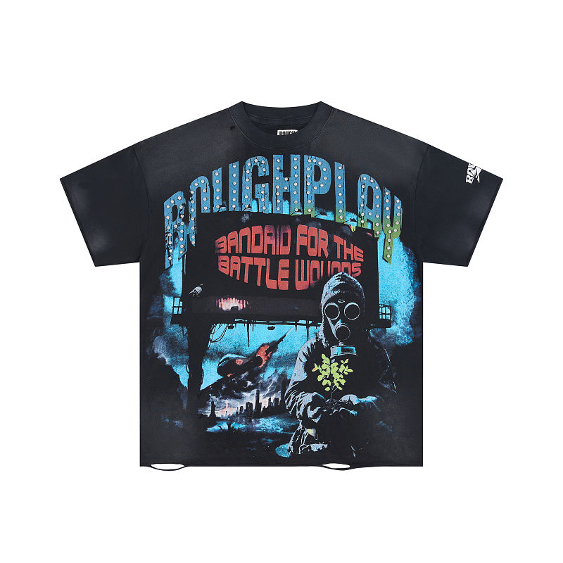 Roughplay Retro Graphic Short‑Sleeve T‑Shirt