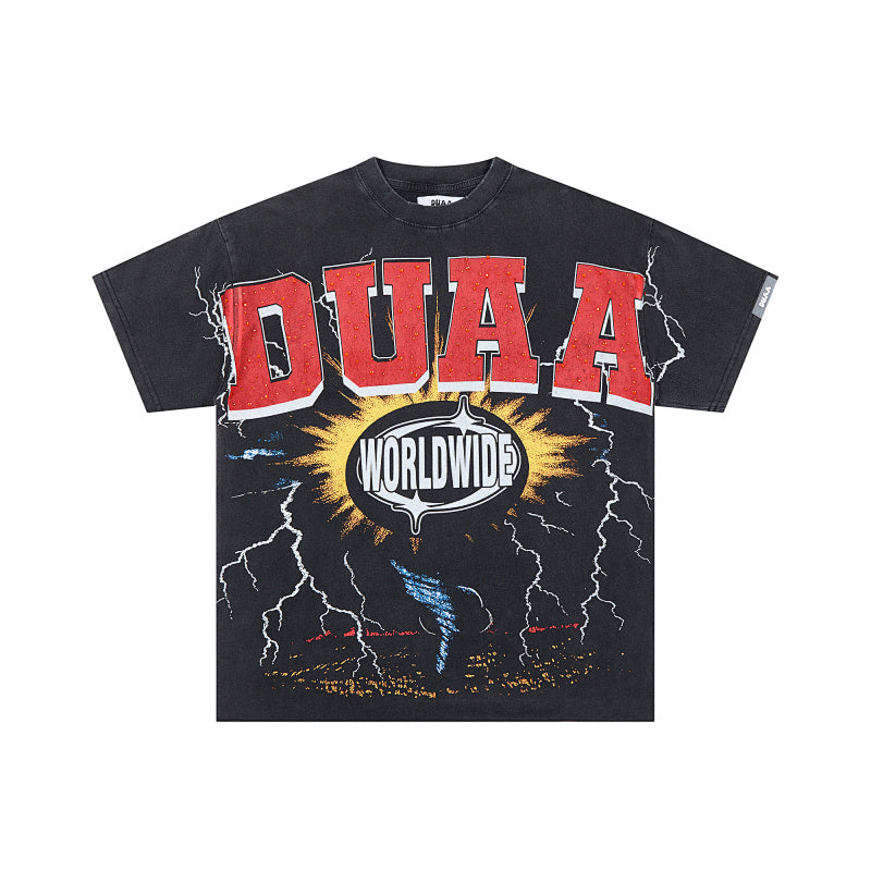 DUAA Worldwide Graphic Black Short‑Sleeve T‑Shirt