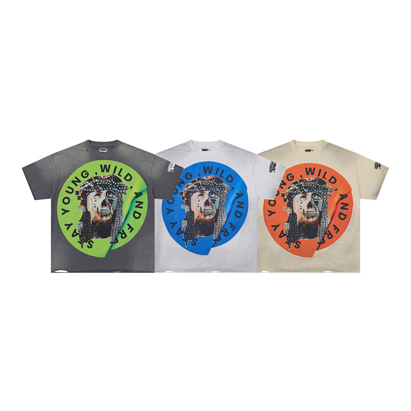 Roughplay Wolf Graphic Multi‑Color Short Sleeve T‑Shirt
