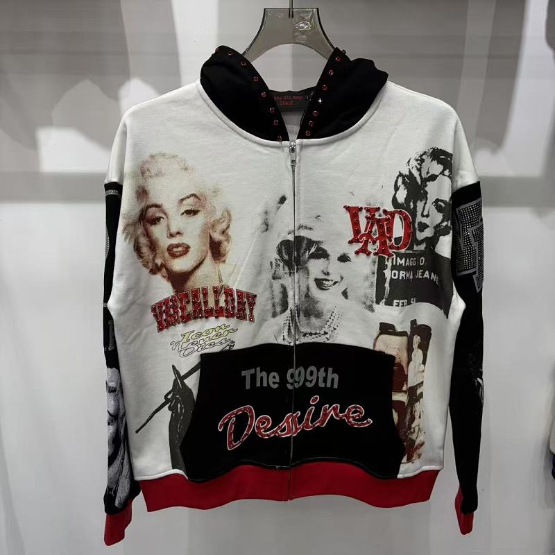 Vareallday Marilyn‑Graphic Two‑Tone Hoodie