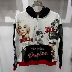 Vareallday Marilyn‑Graphic Two‑Tone Hoodie