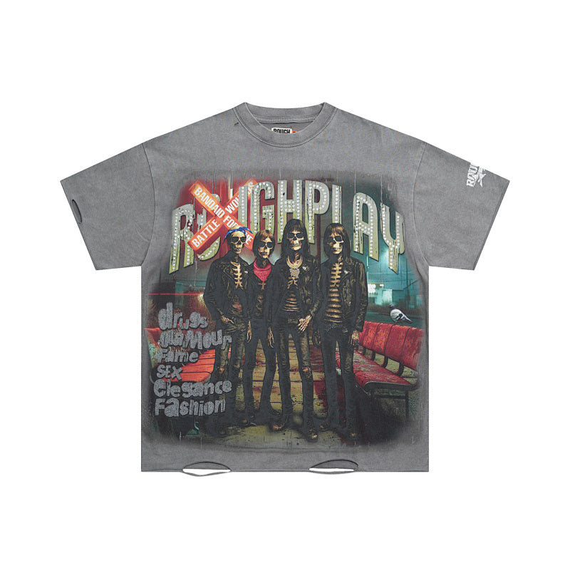 Roughplay Band Portrait Graphic Short‑Sleeve T‑Shirt