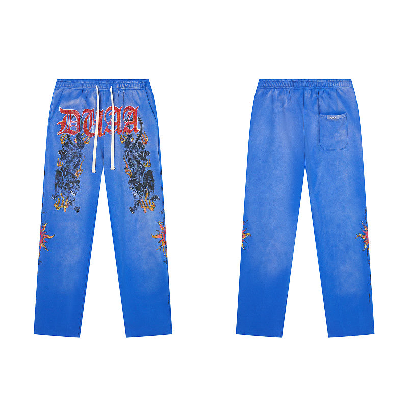 DUAA Blue Graphic Street Sweatpants