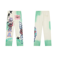 DUAA Tie‑Dye Graphic Casual Sweatpants