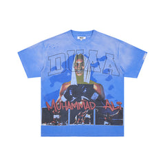 DUAA Portrait‑Graphic Blue Short‑Sleeve T‑Shirt