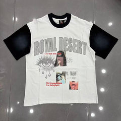 ROYAL DESERT Contrast‑Sleeve Portrait T‑Shirt