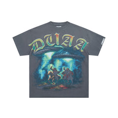 DUAA Band Graphic Dark‑Grey Short‑Sleeve T‑Shirt