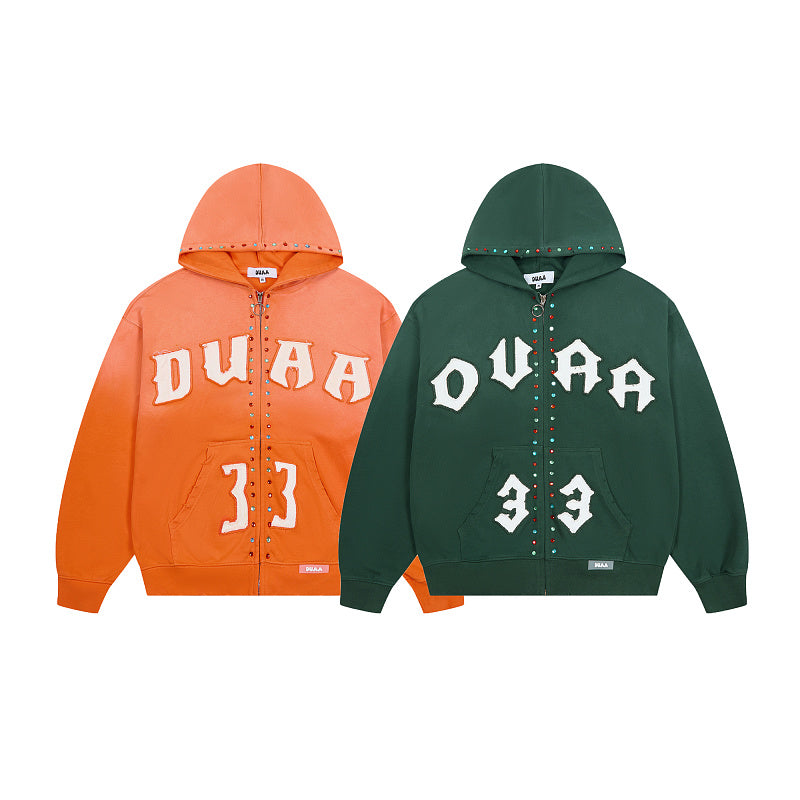 DUAA 33 Logo Zip‑Up Hoodie‑2 Colors