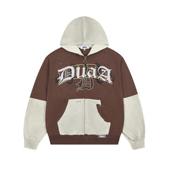 DUAA Two‑Tone D‑Logo Pullover Hoodie