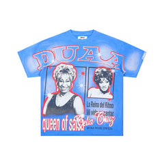 DUAA Portrait Graphic Blue Short‑Sleeve T‑Shirt