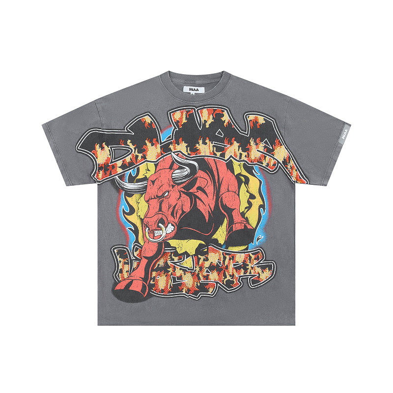 DUAA Bull Snake Graphic Dark Grey T‑Shirt