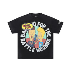 Roughplay Cartoon Graphic Short Sleeve T‑Shirt