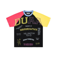 DUAA Color‑Block Raglan Short‑Sleeve T‑Shirt