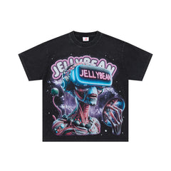 Jellybean Alien UFO Graphic Short‑Sleeve T‑Shirt