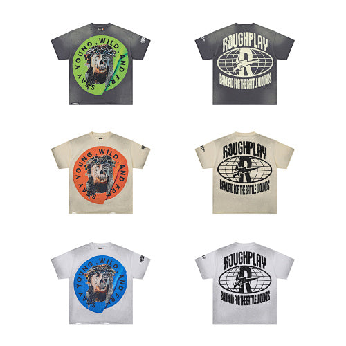 Roughplay Wolf Graphic Multi‑Color Short Sleeve T‑Shirt