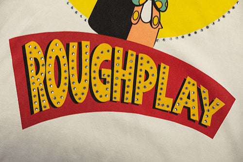 Roughplay Retro Cartoon Graphic Double‑Sided Print Short Sleeve T‑Shirt