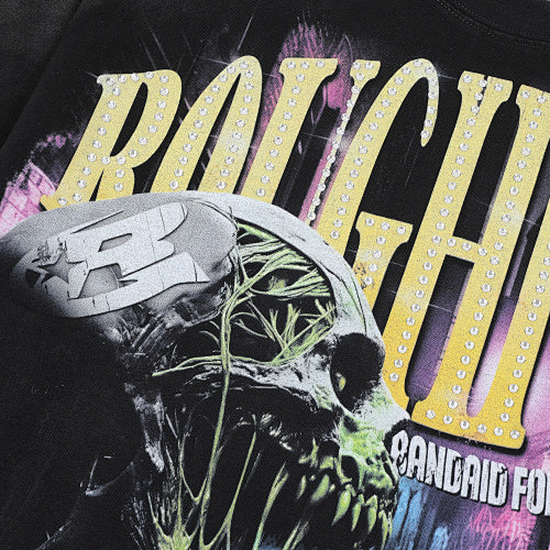 Roughplay Skull Graphic Raglan Long Sleeve T‑Shirt