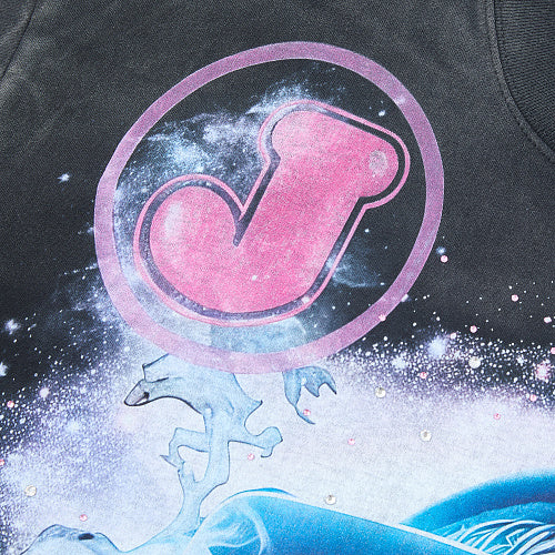 Jellybean Astronaut Galaxy Graphic Double‑Sided Print Short Sleeve T‑Shirt