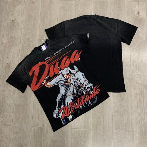 DUAA Cowboy Graphic Black Short‑Sleeve T‑Shirt