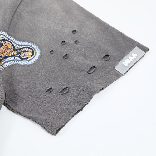 DUAA 1993 Distressed Dark‑Grey Short‑Sleeve T‑Shirt