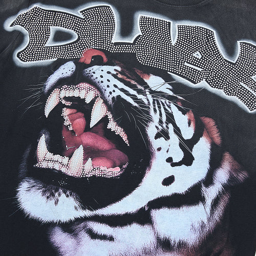 DUAA White Tiger Graphic Black T‑Shirt